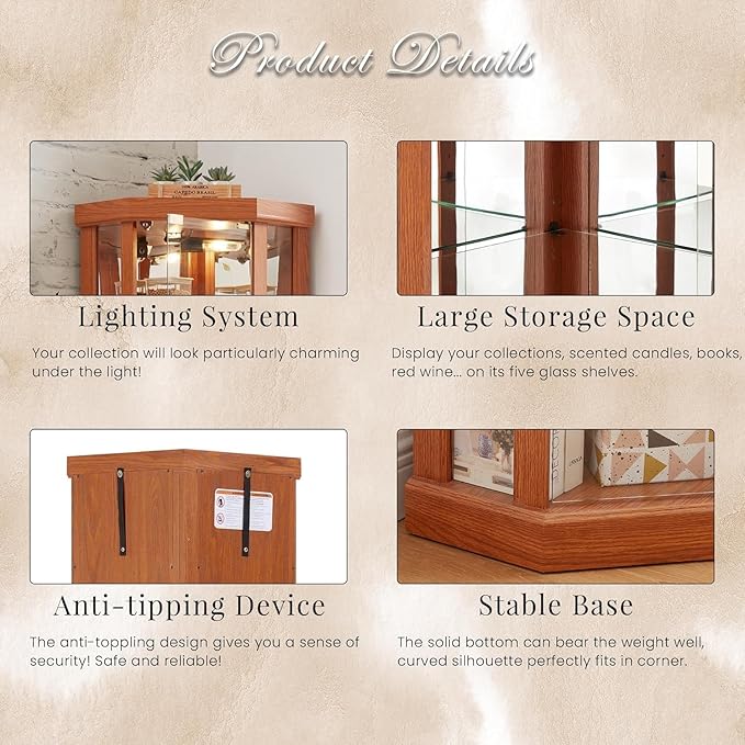 Corner Display Curio Cabinets - Image 5