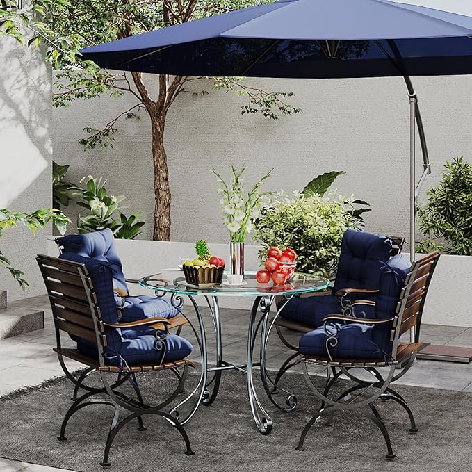 Outdoor Chair Cushions Set of 2, High Back Soft Seat Pad - Image 2