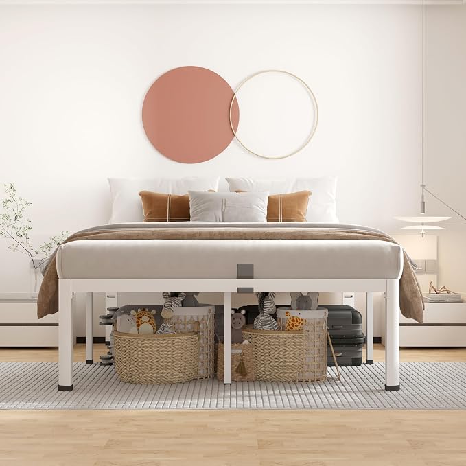 ROIL 14 Inch White Queen Bed Frame - Image 3