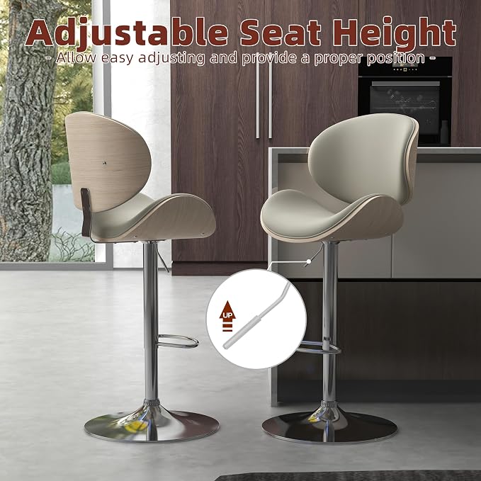 civama Bar Stools 1 PC for Kitchen Counter, Adjustable Bar Height Chairs - Image 3