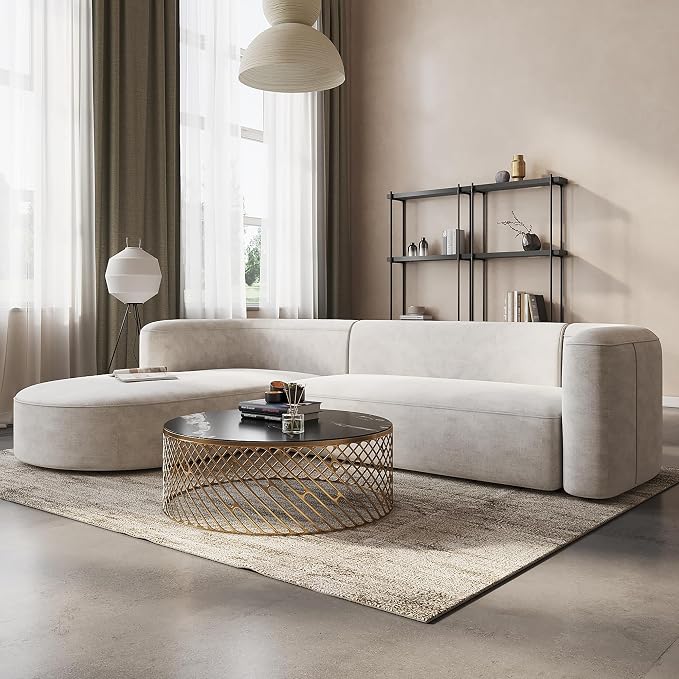 Acanva Luxury Modern Tight Curved Back Velvet Sofa, Minimalist Style Comfy Couch - Image 4
