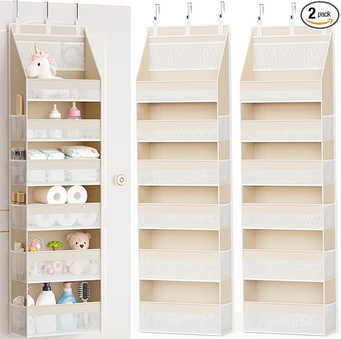 Criusia 2 Pack Over the Door Organizer, 6-Shelf Closet Hanging Storage by Criusia