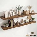 12 inch Deep Floating Shelves for Wall, 72 inch Wide Engineered Wood Wall by Venusmiles