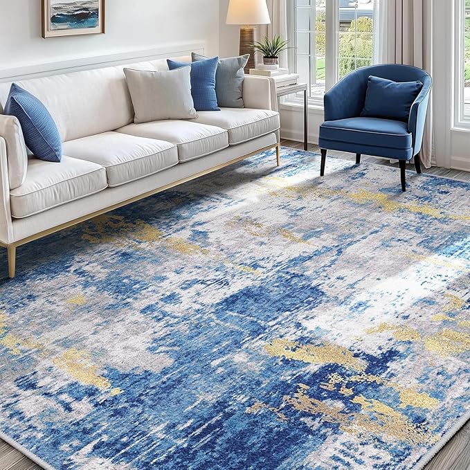 RELEANY Washable Area Rugs 7x10 Non-Slip Modern Abstract Soft by RELEANY