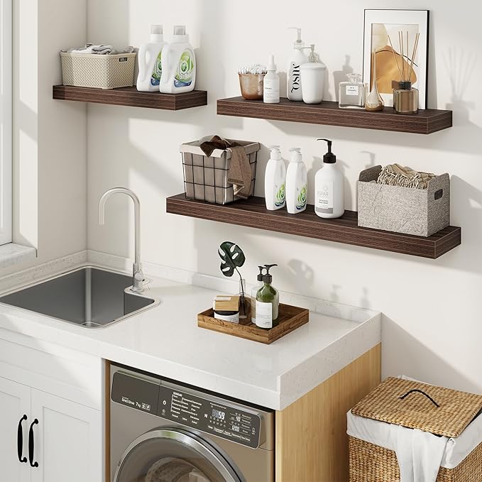 fuqing Floating Shelves for Wall, Wall Mounted Wood Floating Shelf - Image 4