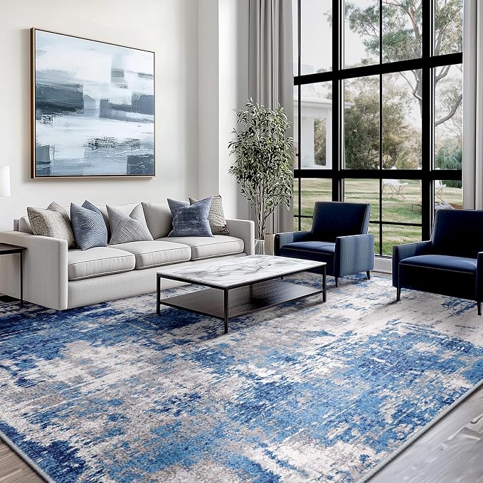 RELEANY Washable Area Rugs 6'x9' Non-Slip Modern Abstract Soft - Image 9