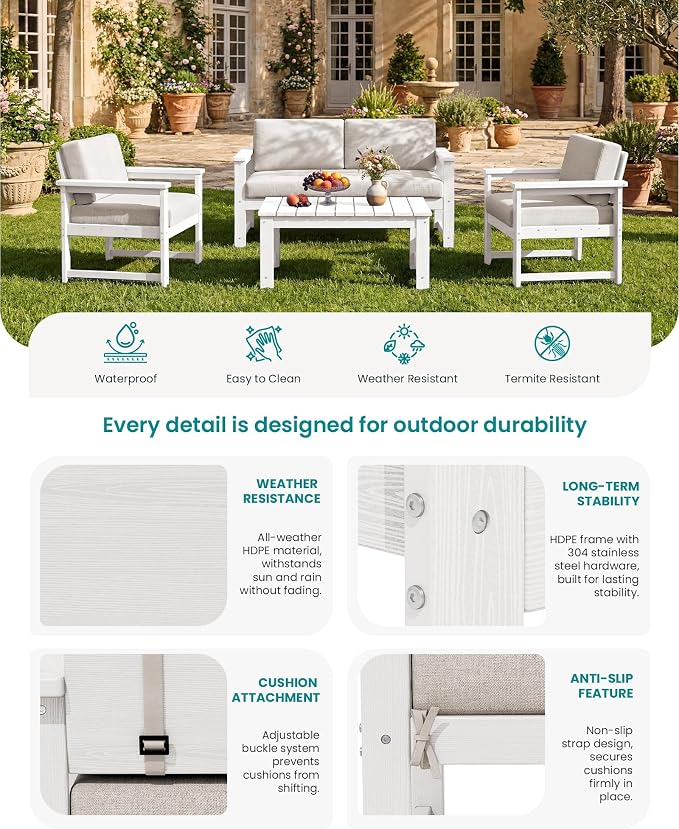 SERWALL HDPE Outdoor Loveseat - Image 4