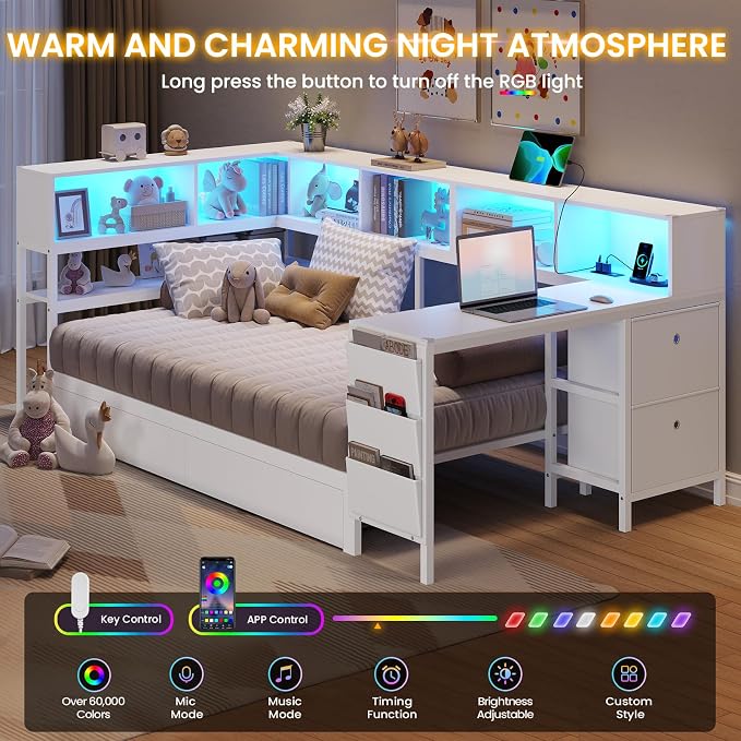 DICTAC Corner Twin Bed Frame - Image 4