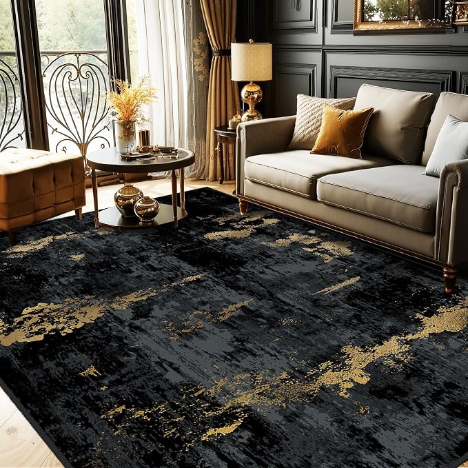 RELEANY Washable Area Rugs 10'x12' Non-Slip Modern Abstract Soft by RELEANY