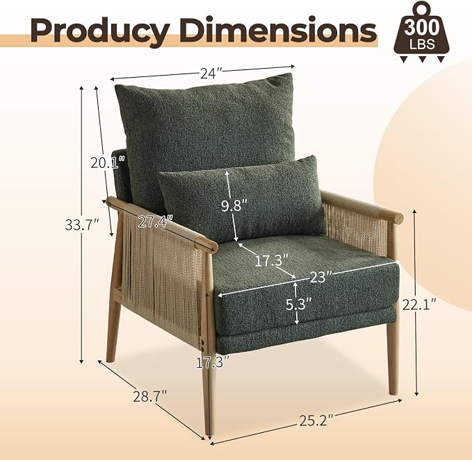 Karl home Cozy Chenille Accent Chair - Image 2