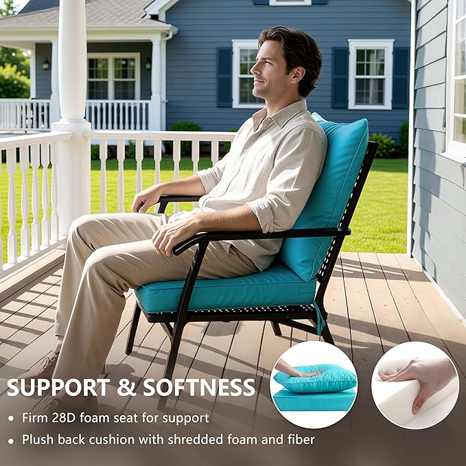 22x22 Inch Patio Chair Cushions Set of 4, Outdoor Furniture Cushions - Image 4