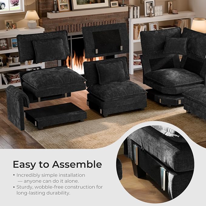 ELUCHANG Oversized 79" Modular Sectional Sofa Bed, Comfy Cloud Couch - Image 9