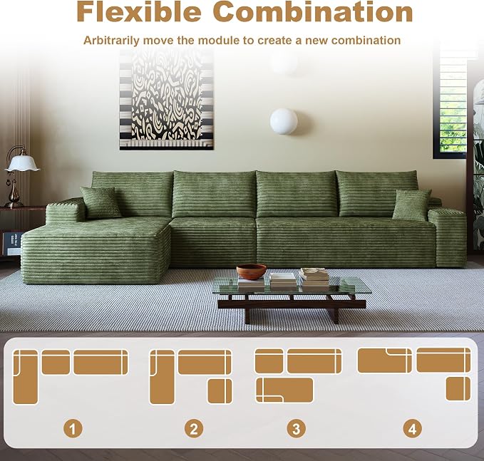 AUGOP 136" Sectional Couches for Living Room Modern Modular Sofa - Image 6