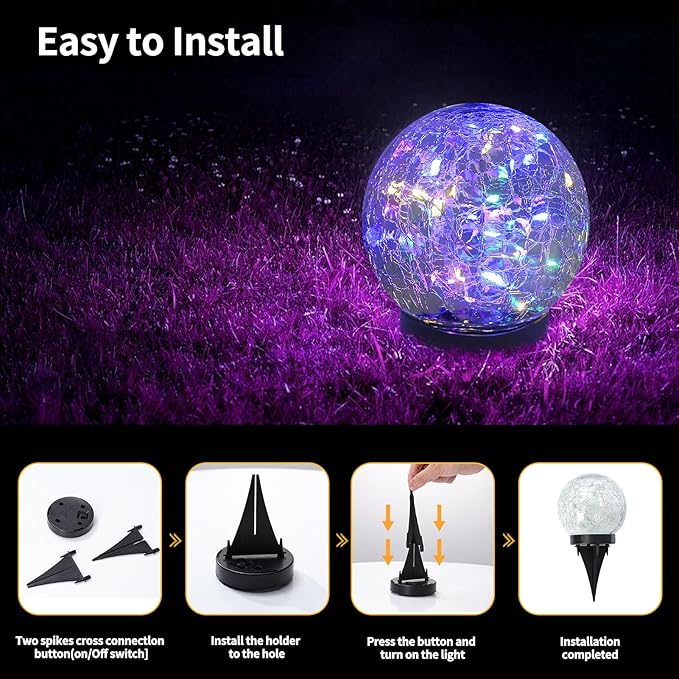 JKIMK Solar Globe Lights Outdoor Waterproof-Solar Balls - Image 5
