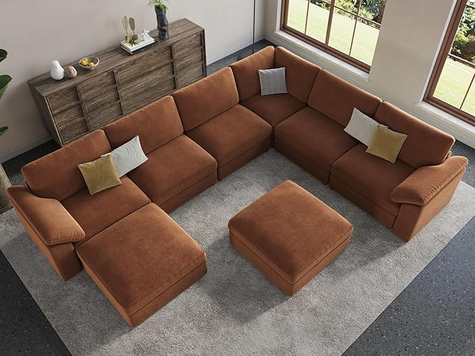 EASE MOOSE Oversized Sectional Modular Sofa, Chenille Large u Shape Sectional - Image 4
