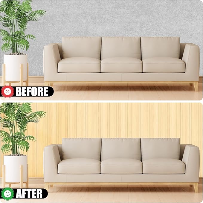 2 Pack Bamboo Wall Panel for Interior Wall Decor, Renewable Pole Wrap - Image 4