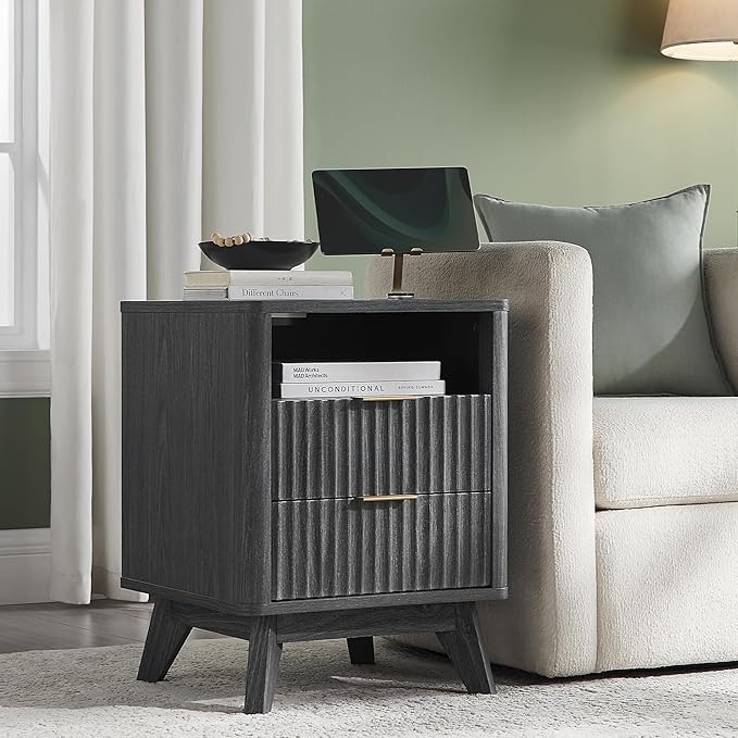 T4TREAM Fluted Nightstand Set of 2 - Image 7