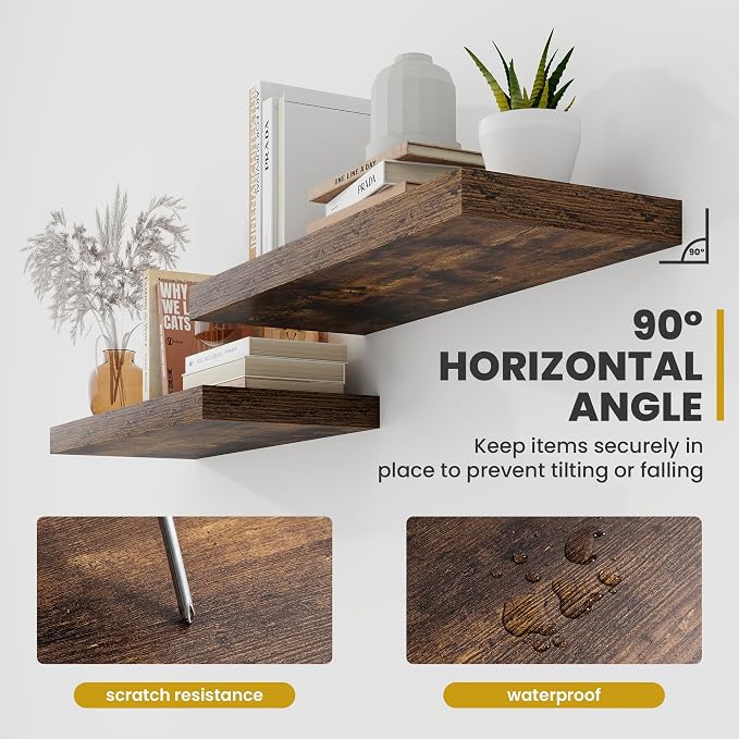 Acovy 30 Inch Floating Shelves, 9.3" Deep Floating Shelf Wall Mounted, Rustic - Image 6