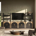 BELLEZE 3-Piece Arched TV Stand Entertainment Center by BELLEZE