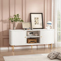 ARTPOWER 55” Fluted TV Stand, Mid Century Modern White TV Stand by PowerofArtBetterforLife