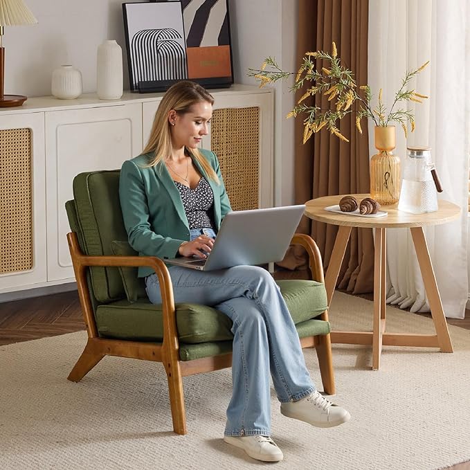 Karl home Accent Chair Mid-Century Modern Chair - Image 4
