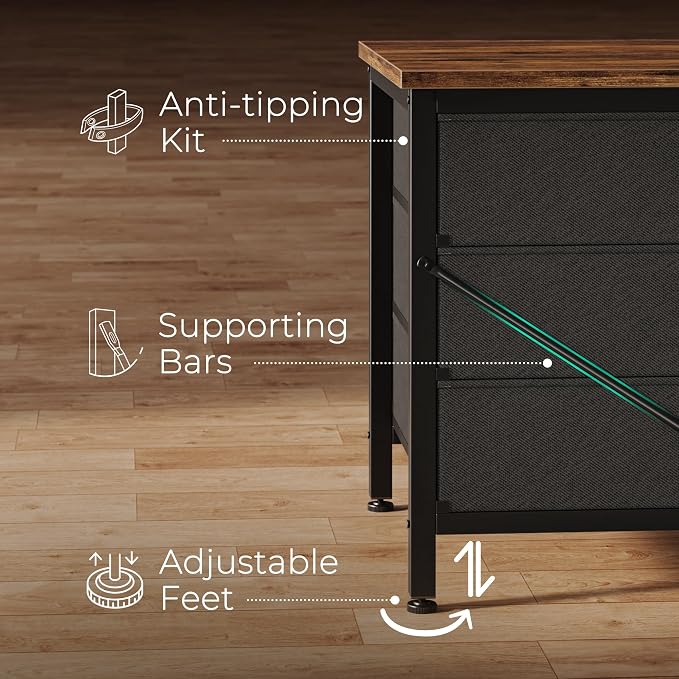 Huuger 9 Drawer Dresser, 55 Inch TV Stand - Image 9