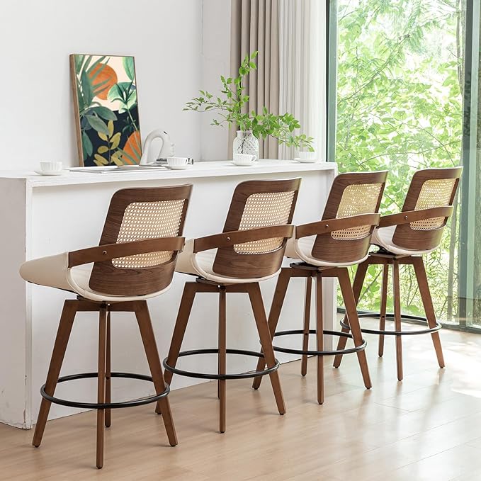 Set of 4 Mid Century Modern Counter Stools - Image 6