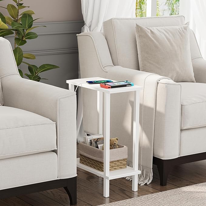 TUTOTAK Small Side Table, Narrow End Table, Skinny Sofa Table, Slim Nightstand - Image 2