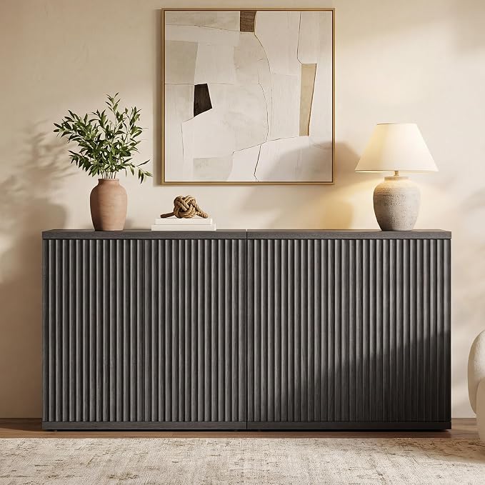 SICOTAS Buffet Cabinet with Storage Accent Sideboard Modern Credenza with Doors - Image 7