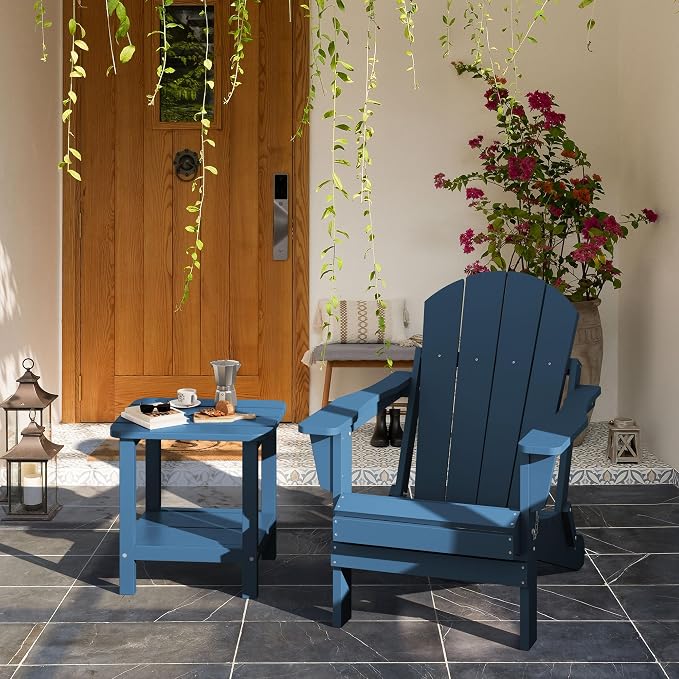 SERWALL Adirondack Table Set of 2, Outdoor Side Table- Blue - Image 10