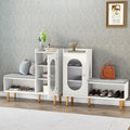 HLR Storage Bench Set of 2, L-Shaped Storage Cabinet by HomeDeservesaRelaxLiving