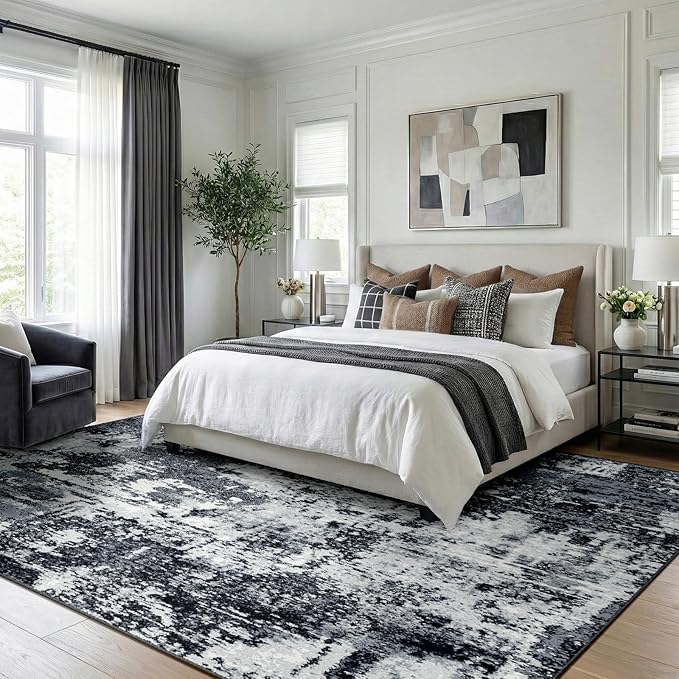 RELEANY Washable Area Rugs 8'x10' Non-Slip Modern Abstract Soft - Image 2