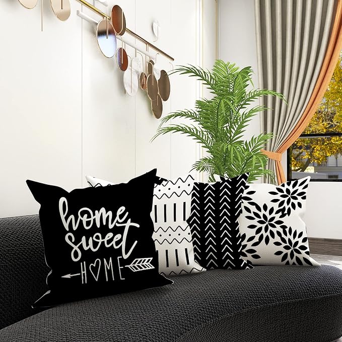 YCOLL Pillow Covers 20x20 Set of 4, Modern Sofa Throw Pillow Cover, Decorative - Image 3