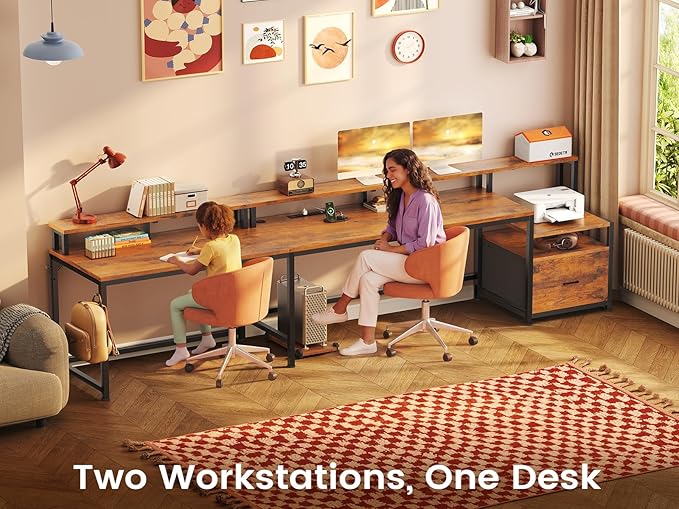 SEDETA 66" L Shaped Desk with Power Outlet, Reversible Home Office Computer - Image 4