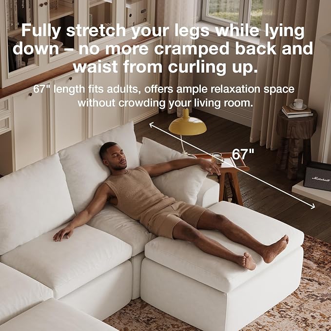 Novilla 104.3" Modular Cloud Couch, Modern Sectional Sofa - Image 13