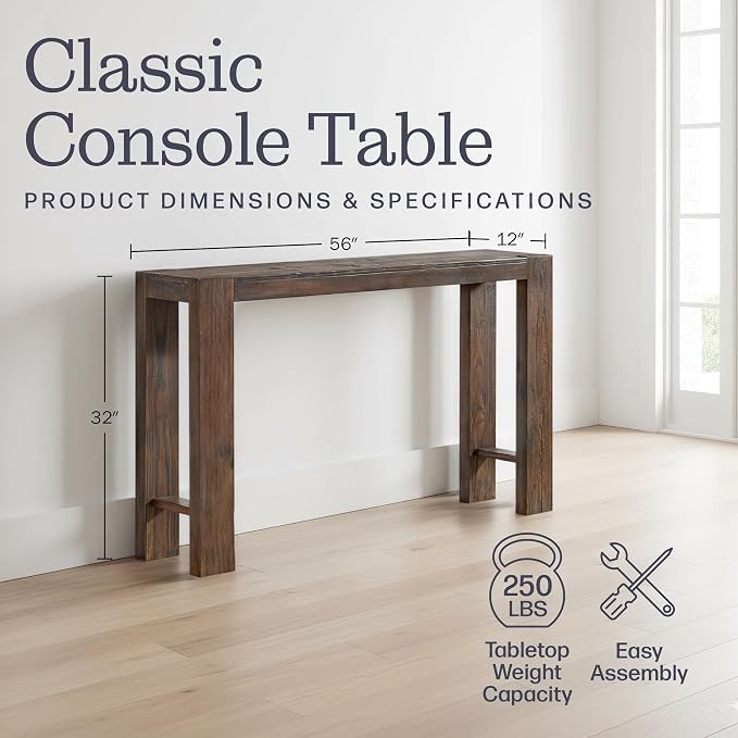 Alaterre Furniture Classic Solid Wood Console Table - Image 2