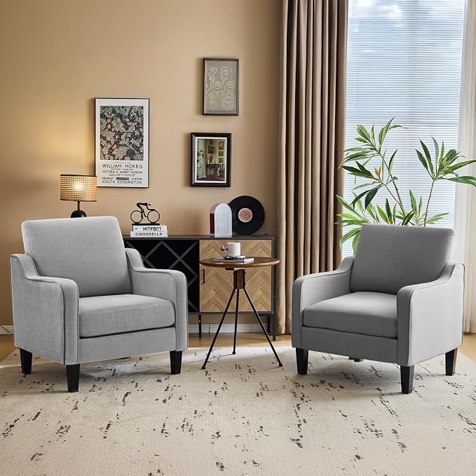 VINGLI Modern Accent Chairs Set of 2, Upholstered Sofa Chair Reading Chair by VINGLI
