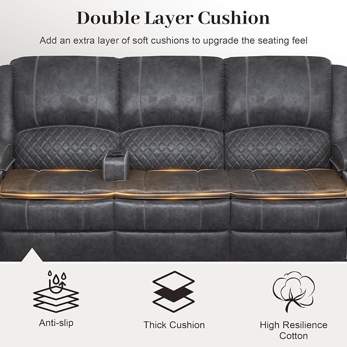 Yolsali 3 Seater Recliner Sofa Set - Image 5