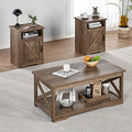 AMERLIFE 3-Piece Farmhouse Table Set Includes Coffee Table& Two End Tables by AMERLIFE