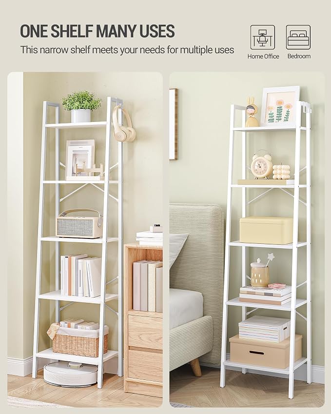 Hzuaneri Ladder Shelf, Bookshelf Bookcase, Freestanding Corner Storage Shelve - Image 4