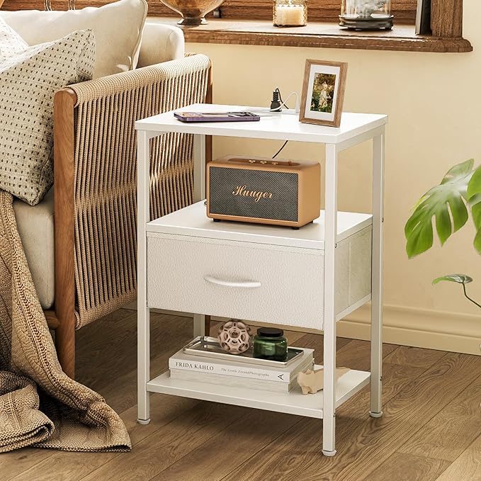 SUPERJARE Nightstand with Charging Station, Bed Side Table with Adjustable - Image 8