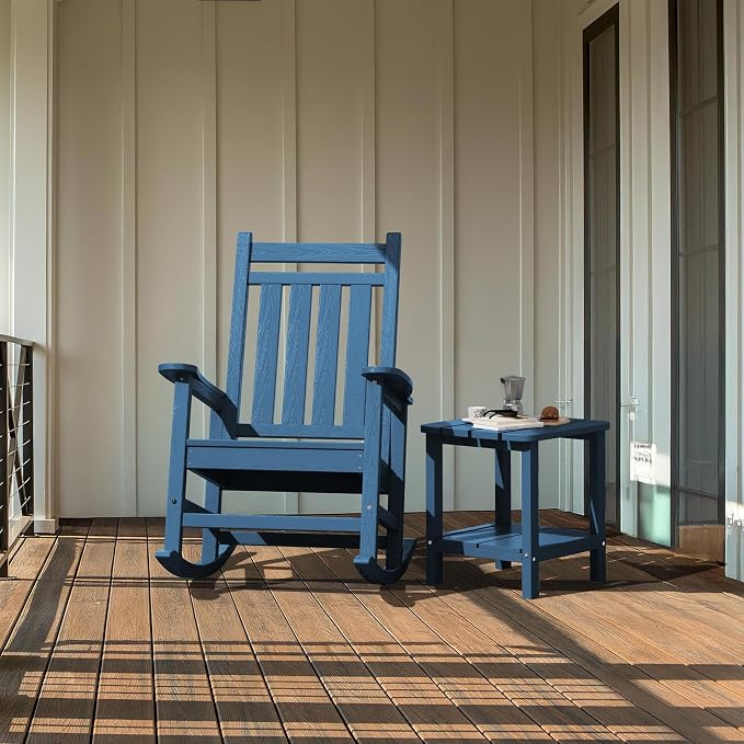 SERWALL Adirondack Table Set of 2, Outdoor Side Table- Blue - Image 8