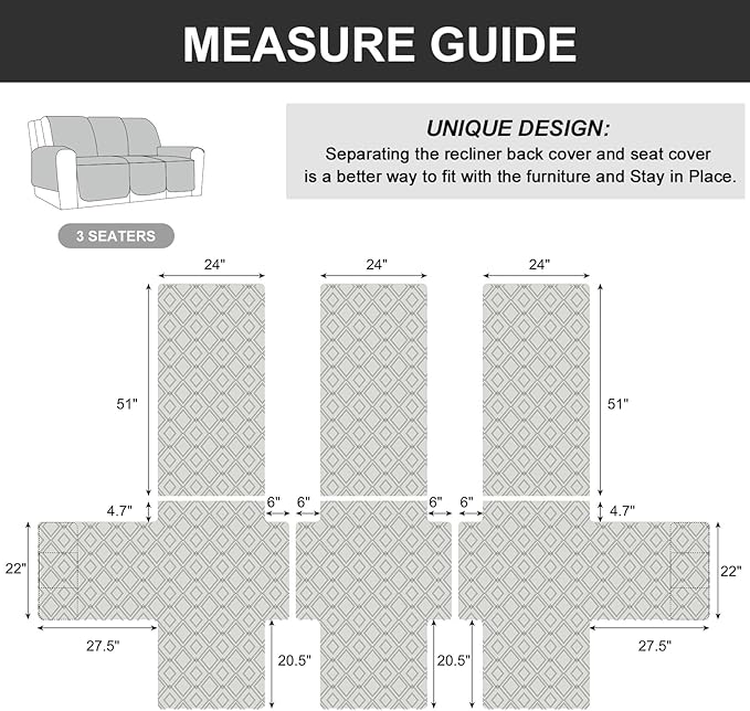Genina Waterproof Couch Cover for Reclining Sofa - Image 5