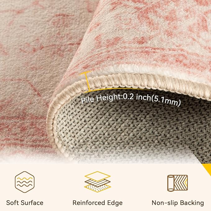 RELEANY Area Rugs 2'x10' Runner Rug Non Slip Washable - Image 3