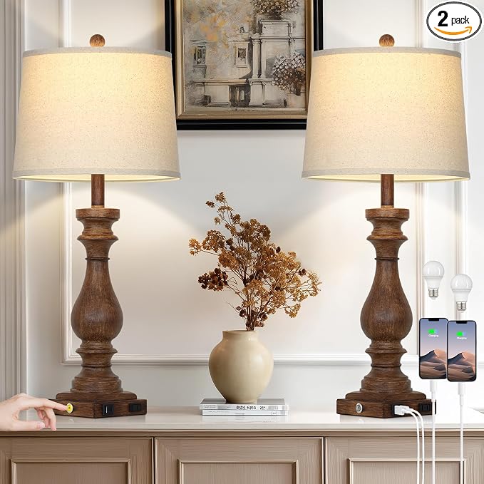 Cinkeda 29" Tall Farmhouse Table Lamp by Cinkeda