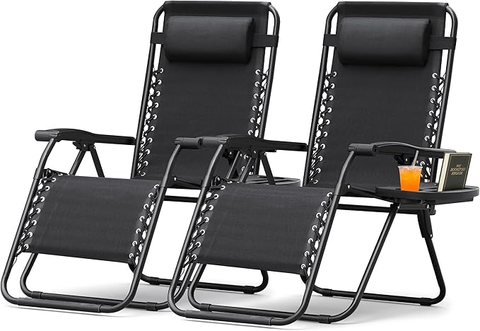 Devoko Patio Zero Gravity Chair Outdoor Free Folding Adjustable Chaise Lounge by DEVOKO