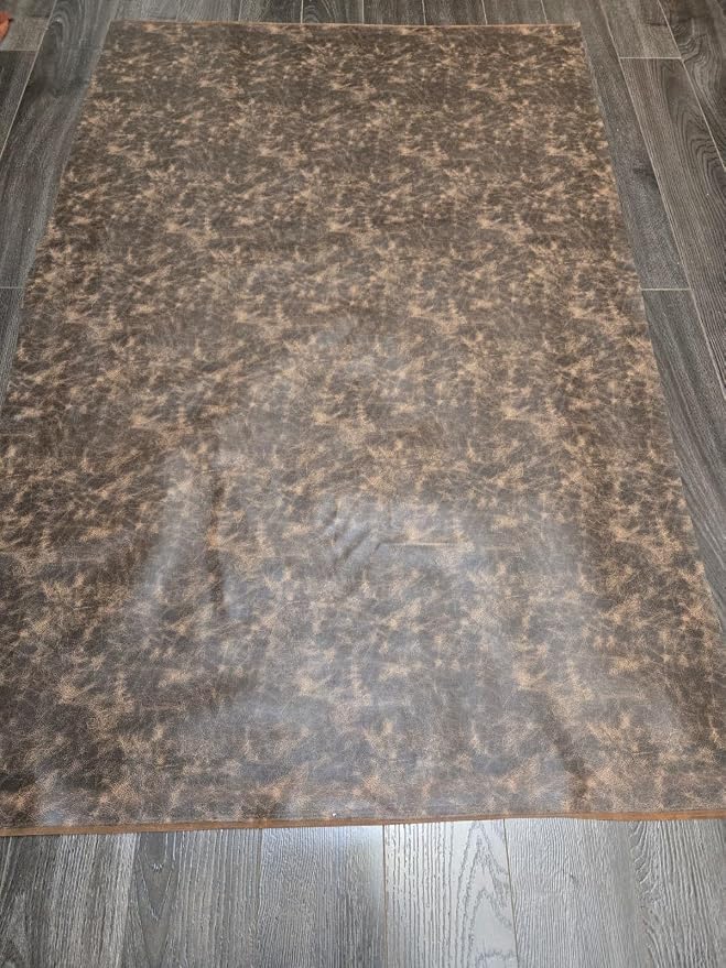 Brown Vintage Distressed Soft Faux Leather Fabric PU Peta Approved Vegan - Image 8