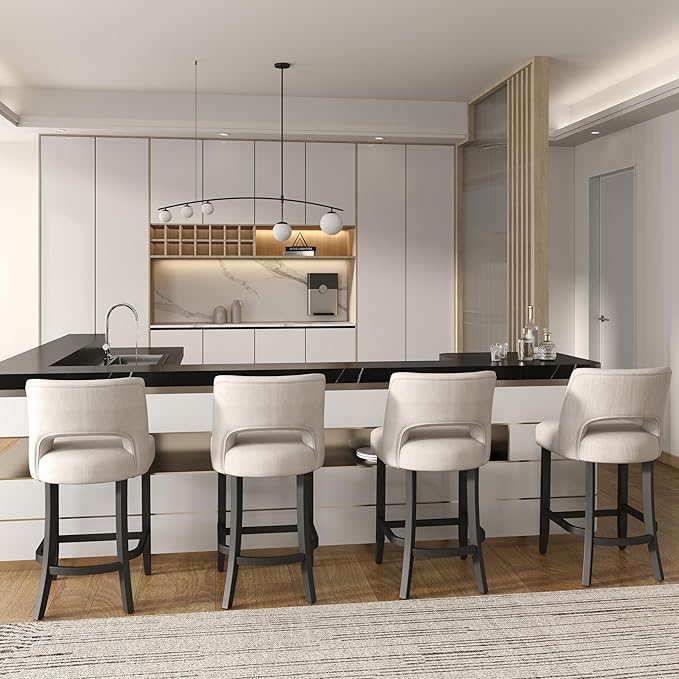 VKNOW Bar Stools Set of 4, Modern Counter Stools - Image 4