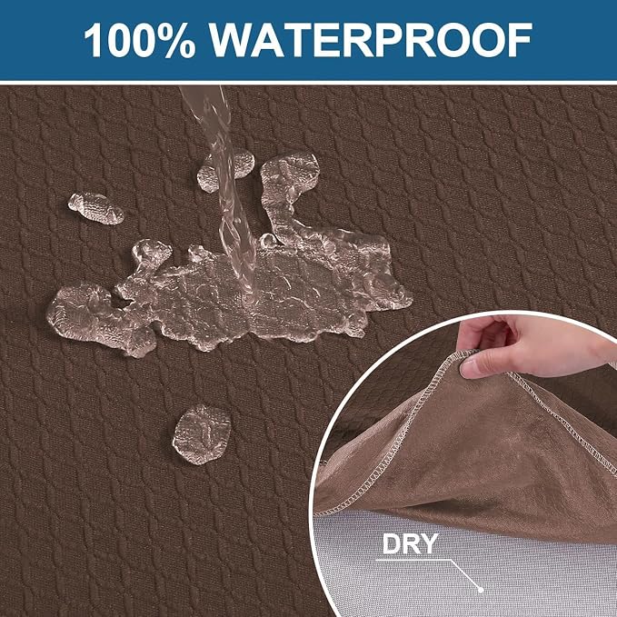 Smiry Waterproof Seat Covers for Dining Room Chairs Set of 4, Stretch Jacquard - Image 3