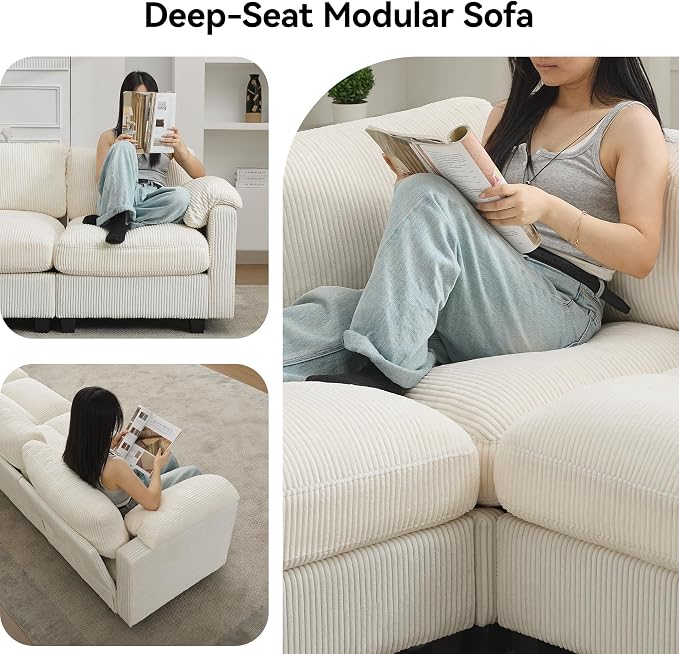 114'' V-Shaped Sectional Cloud Couch - Image 6